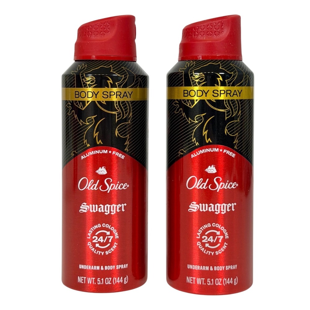 Old Spice Swagger Body Spray Men's Cedarwood Scent 5.1 oz 2 Pack Aluminum Free